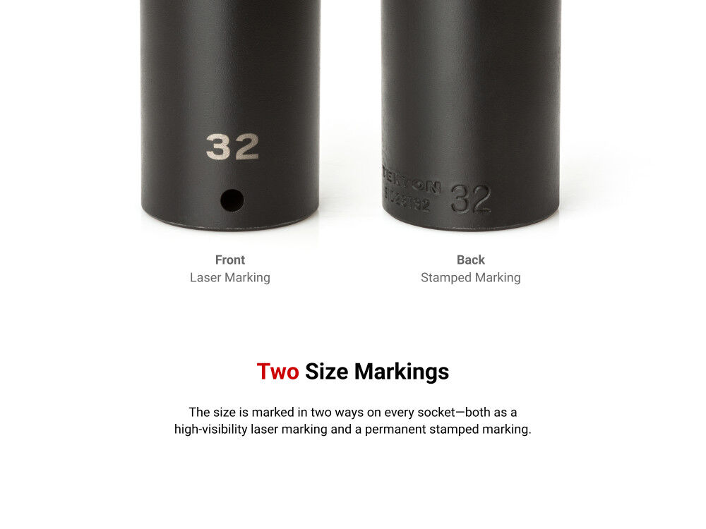 Tekton 1/2 Inch Deep 6 Point Axle Nut Impact Socket Set, Rail, (29-38 mm), large image number 6