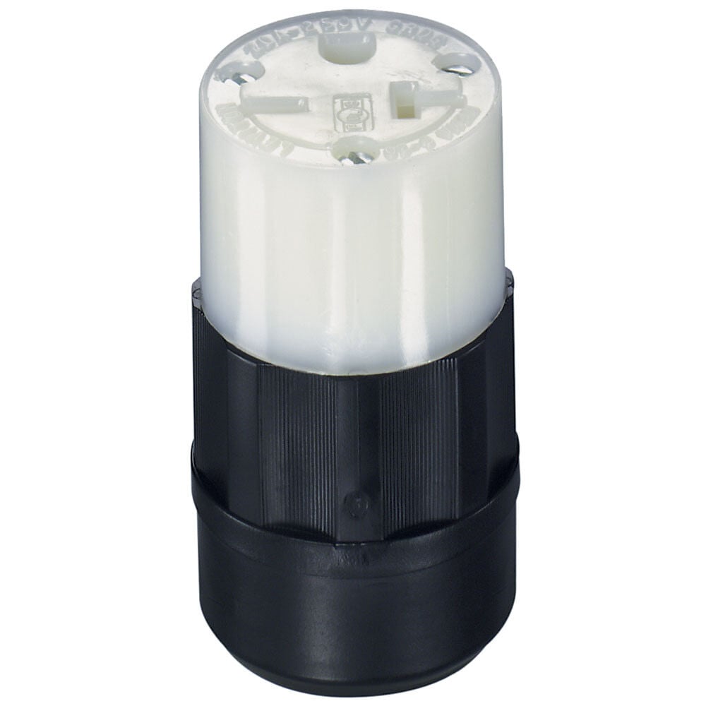 Leviton 20A 250V 2 Pole 3 Wire Nylon Straight Blade Connector, large image number 2