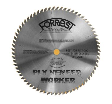 Forrest Ply Veneer 10In x 70T Blade