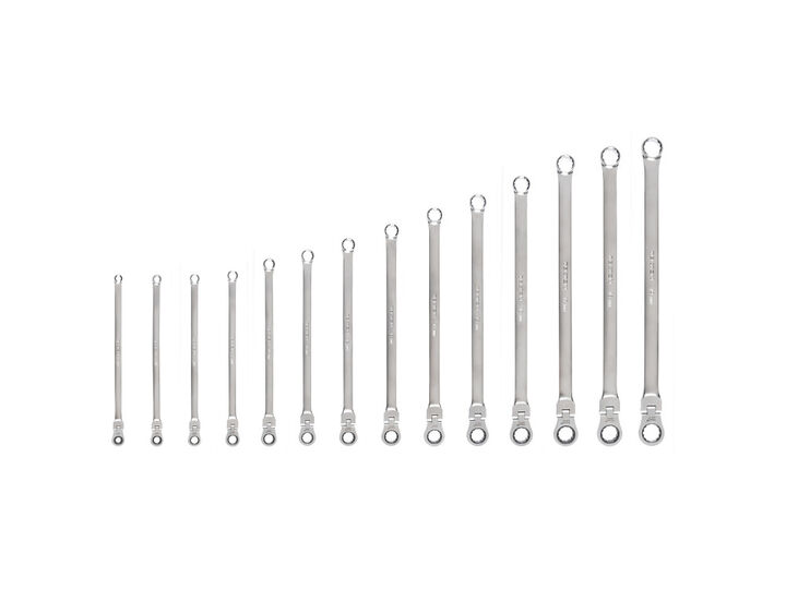 Tekton Fixed/Flex Head Ratcheting Box End Wrench Set, 14 Piece (6-19 mm), large image number 0