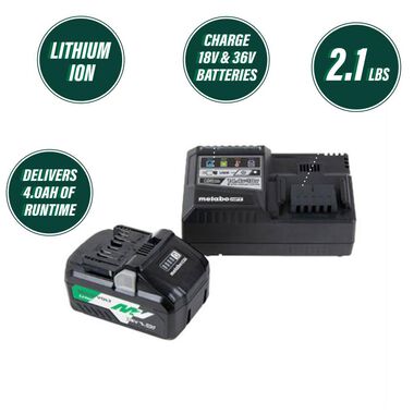 Metabo HPT Multivolt 36V 18V Battery Charger Starter Kit, large image number 2