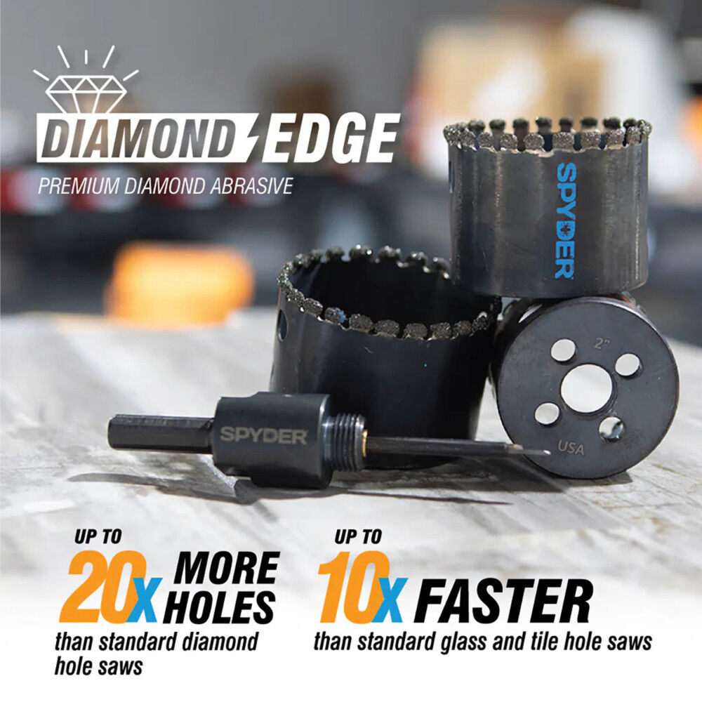 Spyder 1-1/4 Inch Diamond Edge Non-Arbored Hole Saw, Glass/Tile/Stone, large image number 3