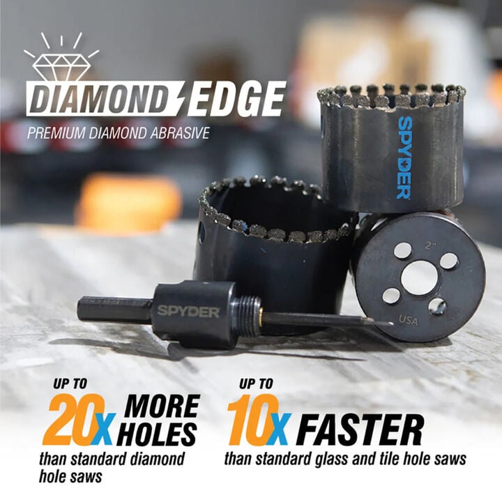 Spyder 1-1/4 Inch Diamond Edge Non-Arbored Hole Saw, Glass/Tile/Stone, large image number 2