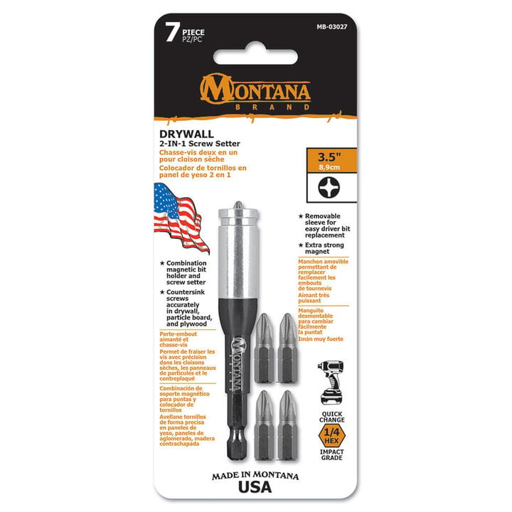 Montana Brand Tools 2 in 1 Drywall Screw Setter 7pc, large image number 1