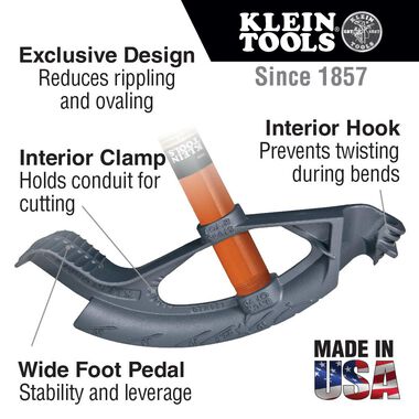 Klein Tools Iron Conduit Bender 1/2in EMT, large image number 1