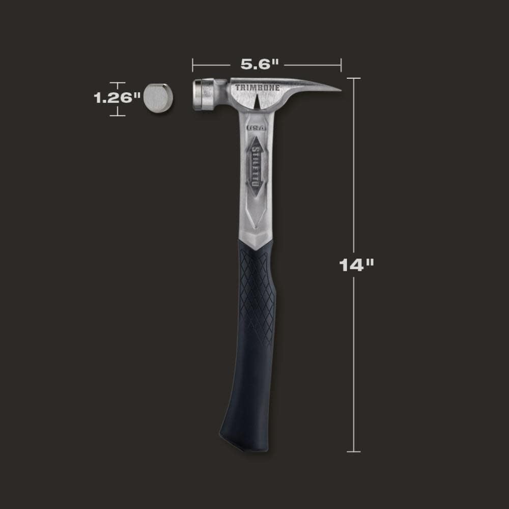 Stiletto TRIMBONE 10 Ounce Smooth Steel Face Hammer, Mallet Cap Kit Bundle, large image number 4