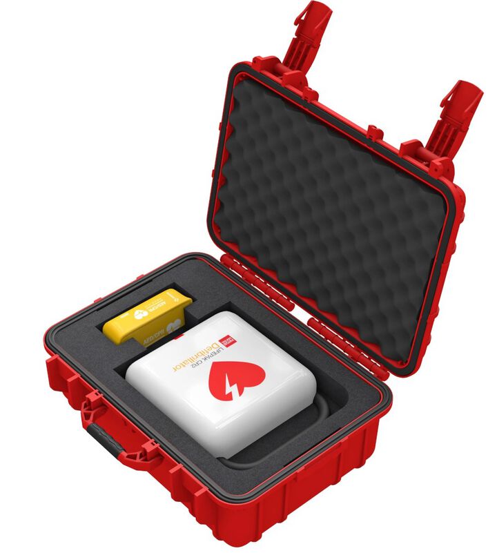 Aero Healthcare CARDIACT LIFEPAK CR2 USB Defibrillator, Fully-Automatic, English with Handle Rugged Carry Case