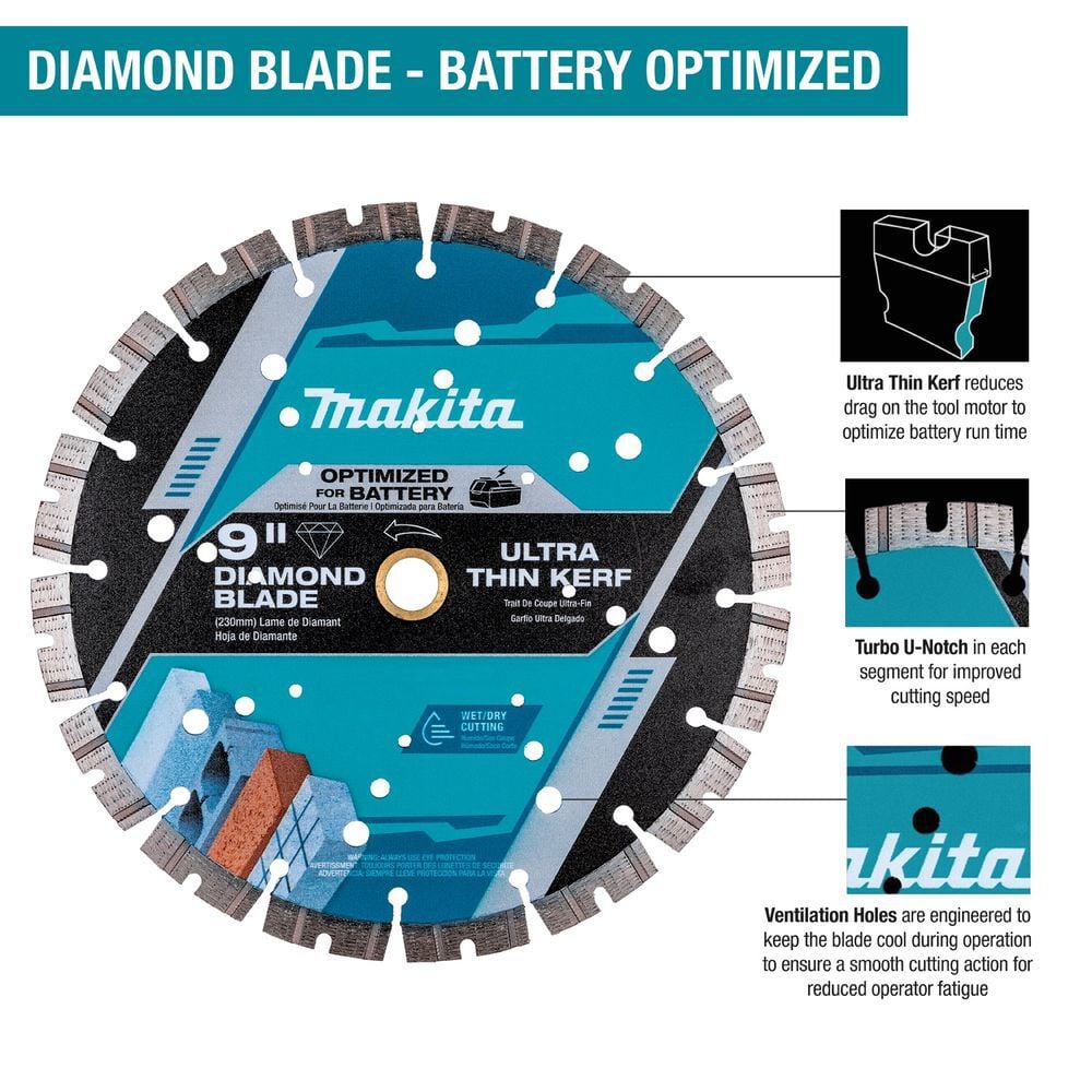 Makita Thin Kerf 7 Inch Segmented Turbo Rim Diamond Blade for Reinforced Concrete and Brick, large image number 2