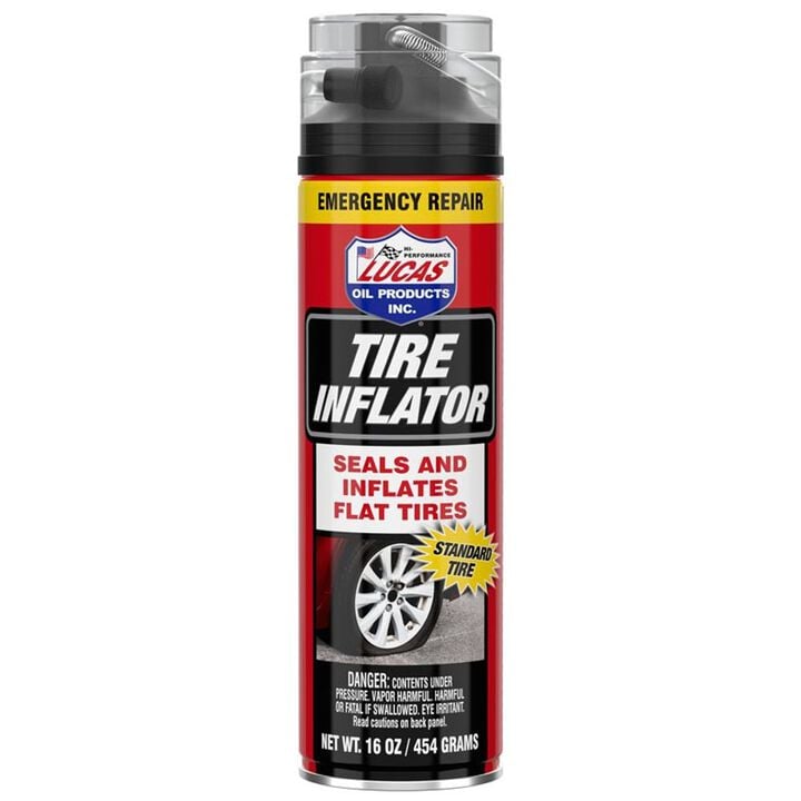 Lucas Oil Non-Flammable Tire Inflator with Hose Assembly 16 Fluid Ounces