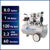 California Air Tools Ultra Quiet Oil-Free Corded 1HP 8 Gallon Steel Tank Air Compressor, small image number 2