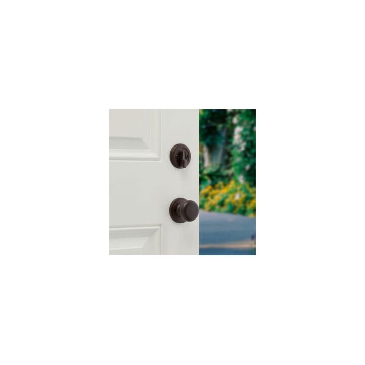 Kwikset Venetian Bronze Keyed One Side Hawthorne Handleset with Juno Knob, large image number 3