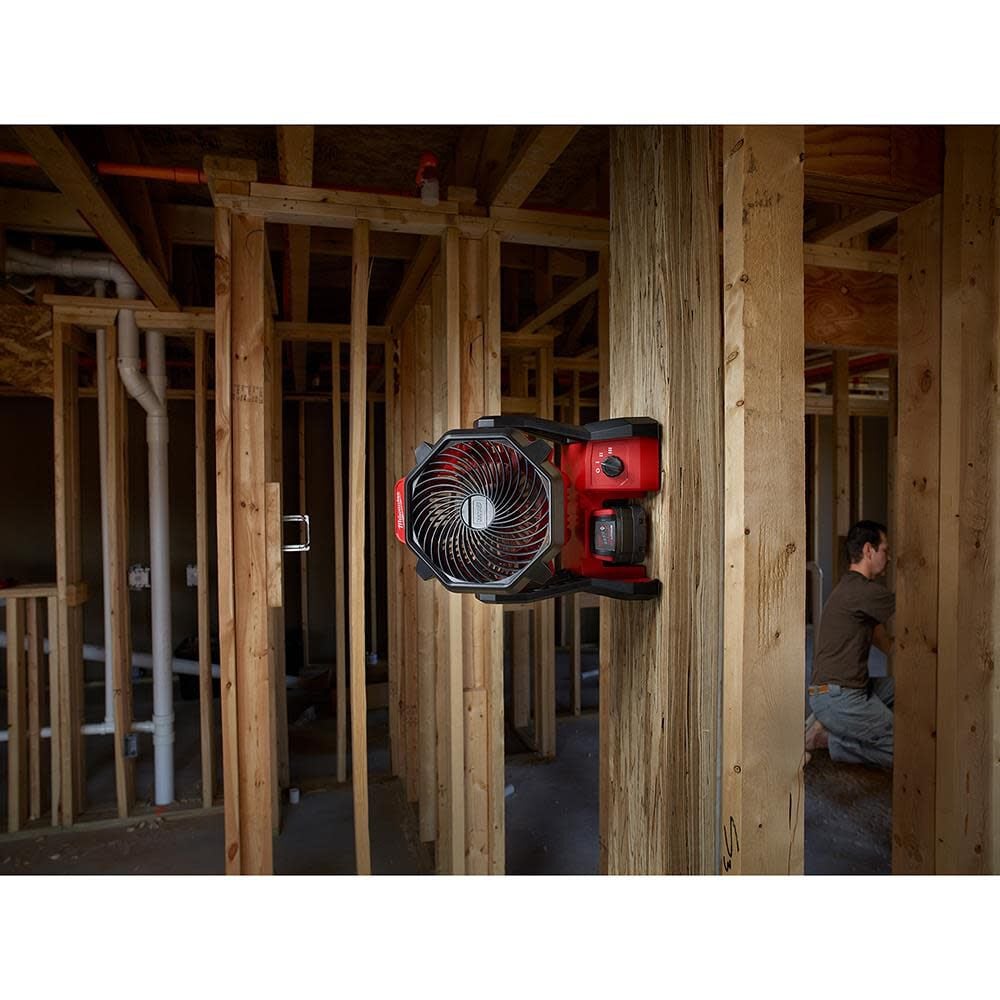 Milwaukee cordless shop fan with battery