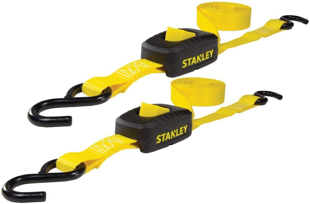 Stanley S2001 Enclosed Cam Buckle Cargo Tie Down Straps 1in x 10' 1200 lbs Break Strength 2pk, large image number 1