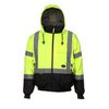 Pioneer Waterproof Safety Bomber Jacket with Detachable Hood, Reflective Tape, Yellow, 2XL, small image number 4