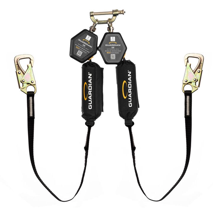 Guardian Fall Protection Class 1, CR5 Self-Retracting Lifeline Dual Leg Steel Tie-Back Hook