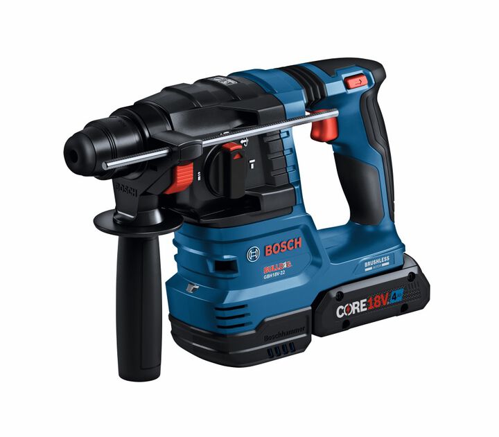 Bosch 18V SDS-plus Bulldog 3/4in Rotary Hammer Kit with 2ct CORE18 4Ah Advanced Power Batteries, large image number 6