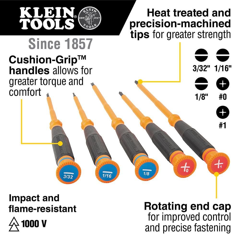Klein Tools #1 PH Insul Precision Screwdriver, large image number 2