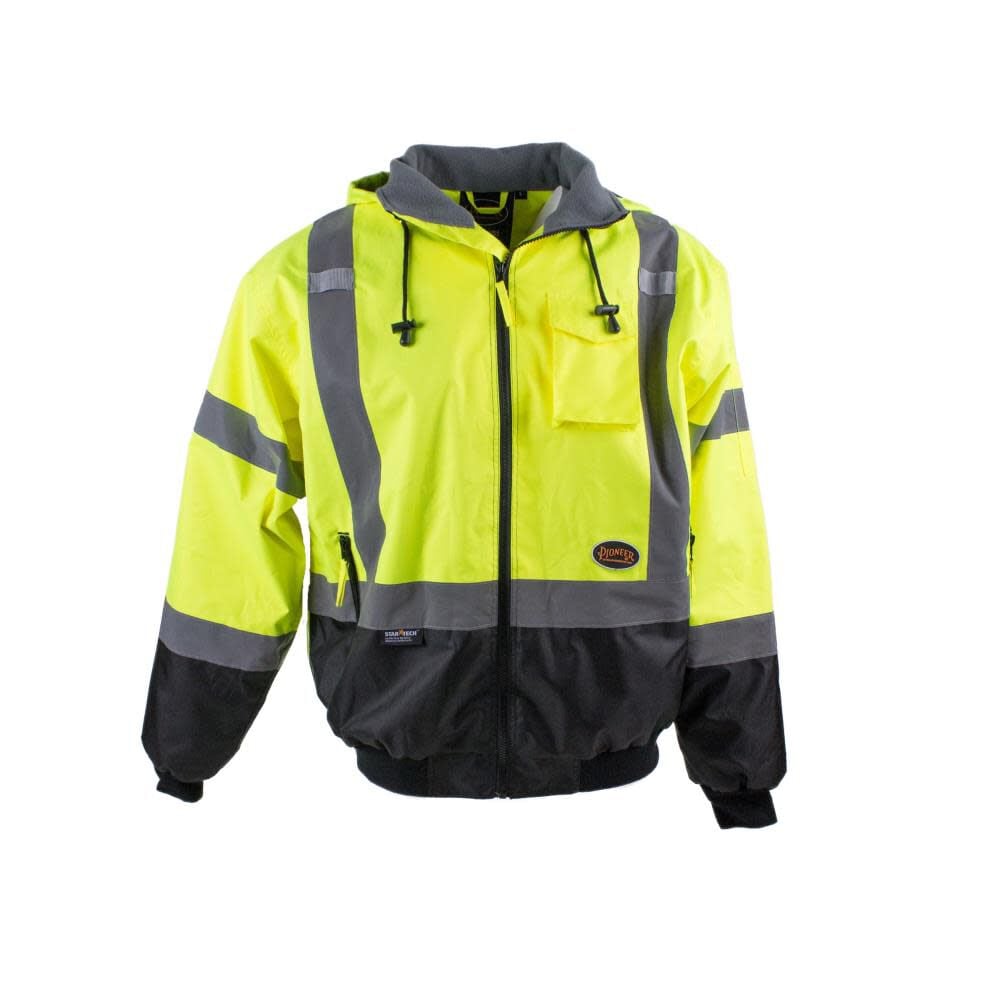 Pioneer Oxford Polyester Safety Bomber Jacket with Detachable Hood Waterproof PU-Coated, large image number 2