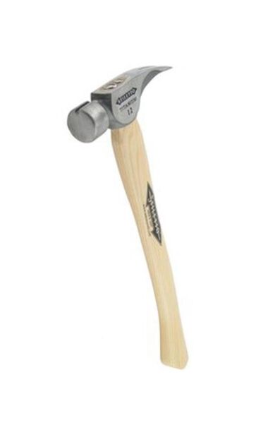 Stiletto 12 oz Titanium Smooth Face Hammer with 18 in. Curved Hickory Handle