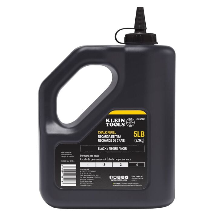 Klein Tools Professional Chalk Line Chalk Refill Black