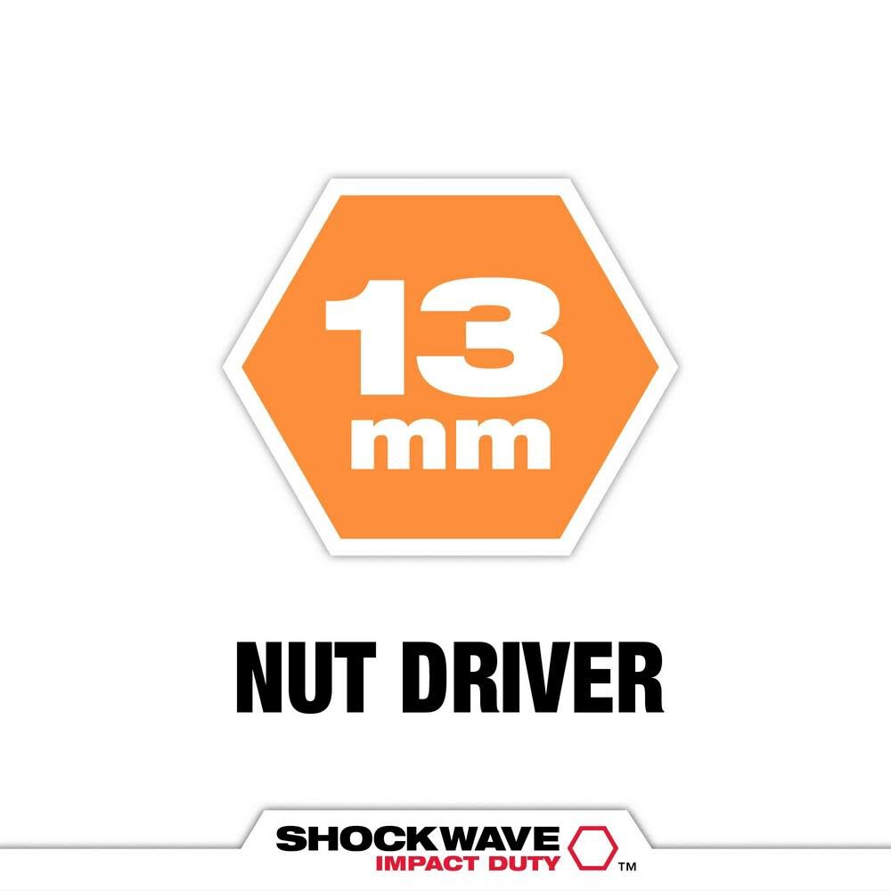 Milwaukee SHOCKWAVE 2-9/16 in. Magnetic Nut Driver 13 mm, large image number 2