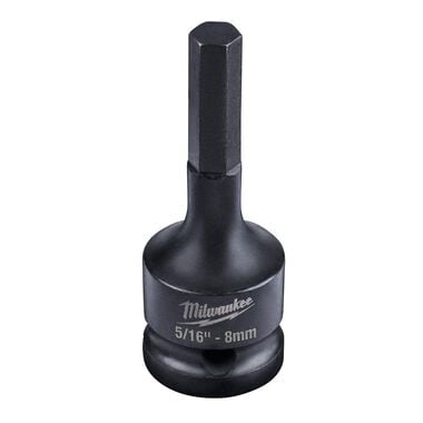 Milwaukee SHOCKWAVE Lineman's 1/2 in. Drive 5/16 in. - 8mm Hex Bit Socket, large image number 1