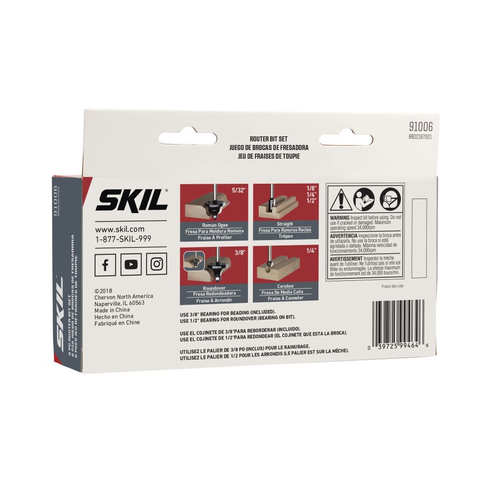 SKIL Promotional Router Bit 6 Piece Set with Instructions, large image number 2