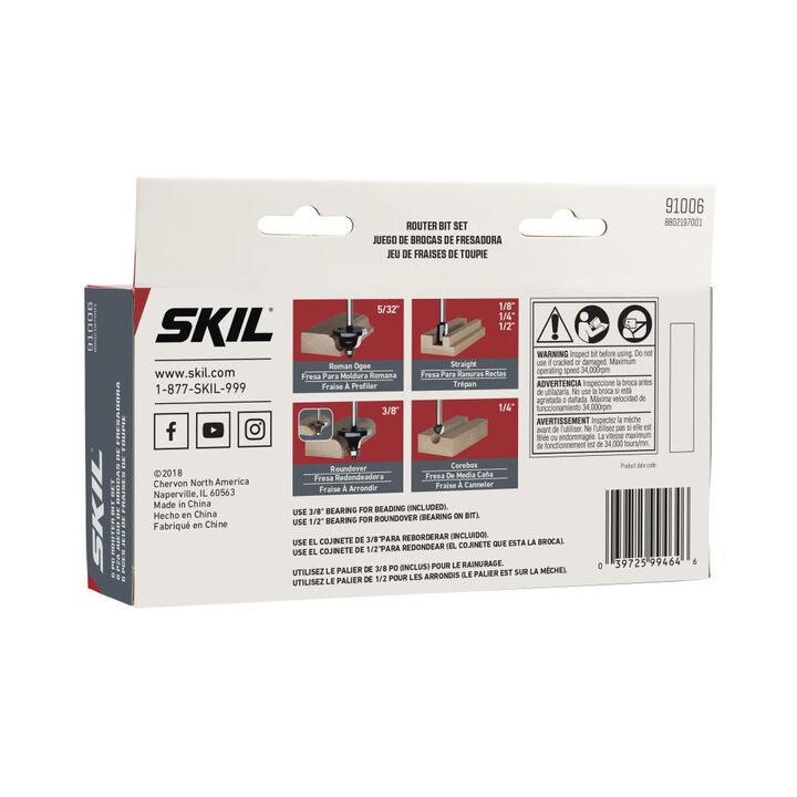 SKIL Promotional Router Bit 6 Piece Set with Instructions, large image number 1