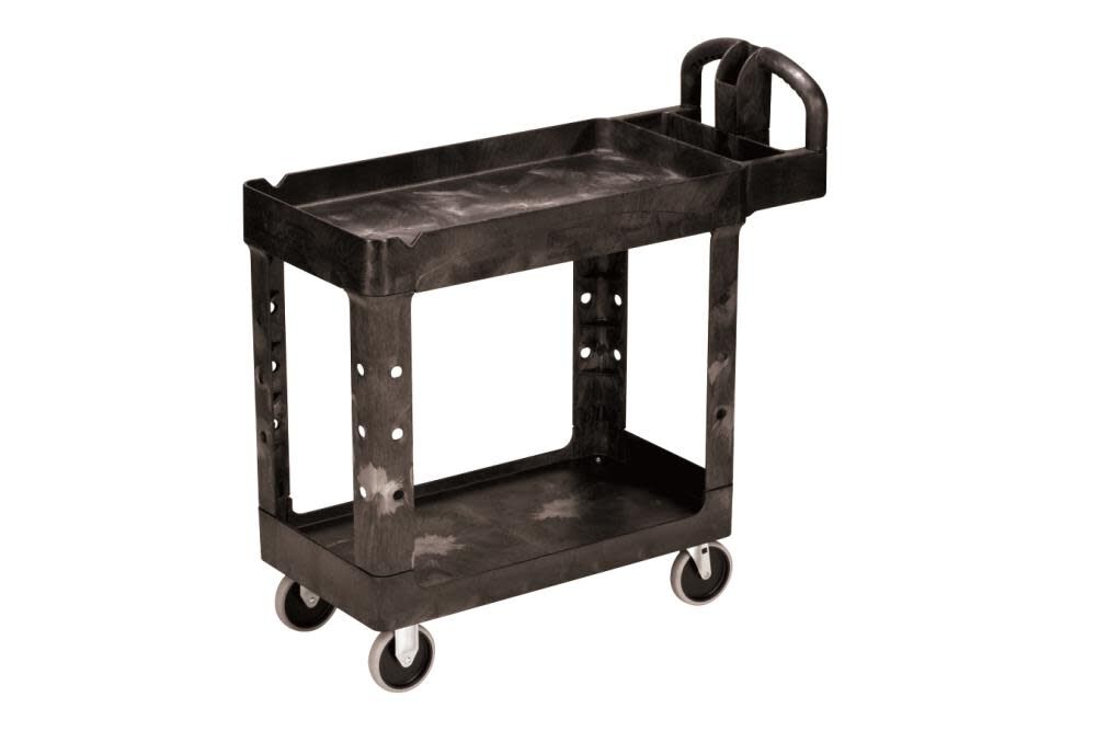 Rubbermaid Heavy Duty 2-Shelf Utility Cart With Lipped Shelf Small