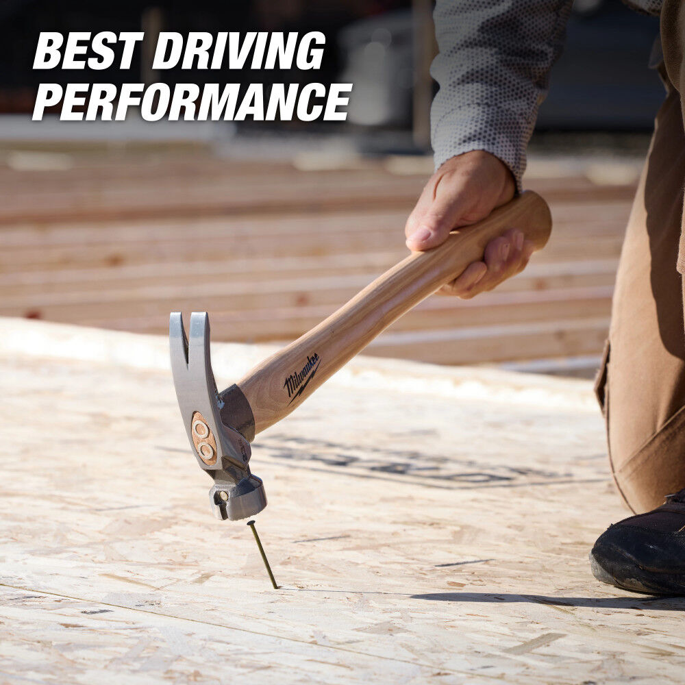 Milwaukee 23 Oz Milled Face Hickory Handle Framing Hammer, large image number 5