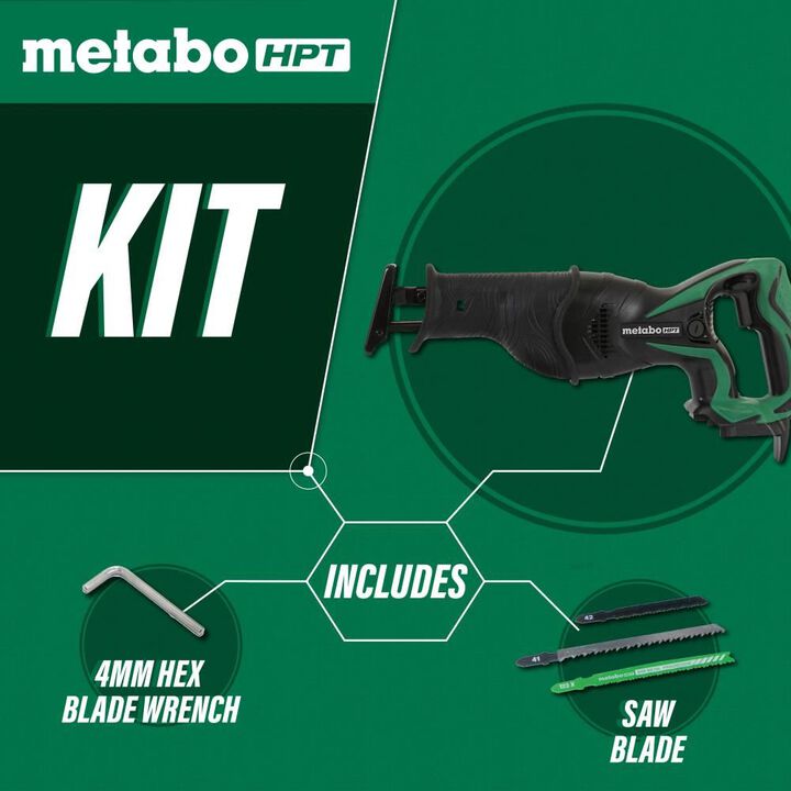 Metabo HPT 18V Cordless Li-Ion Reciprocating Saw (Bare Tool), large image number 2