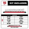 Milwaukee 10pc 3/8 in. SAE Sockets with FOUR FLAT Sides, small image number 2