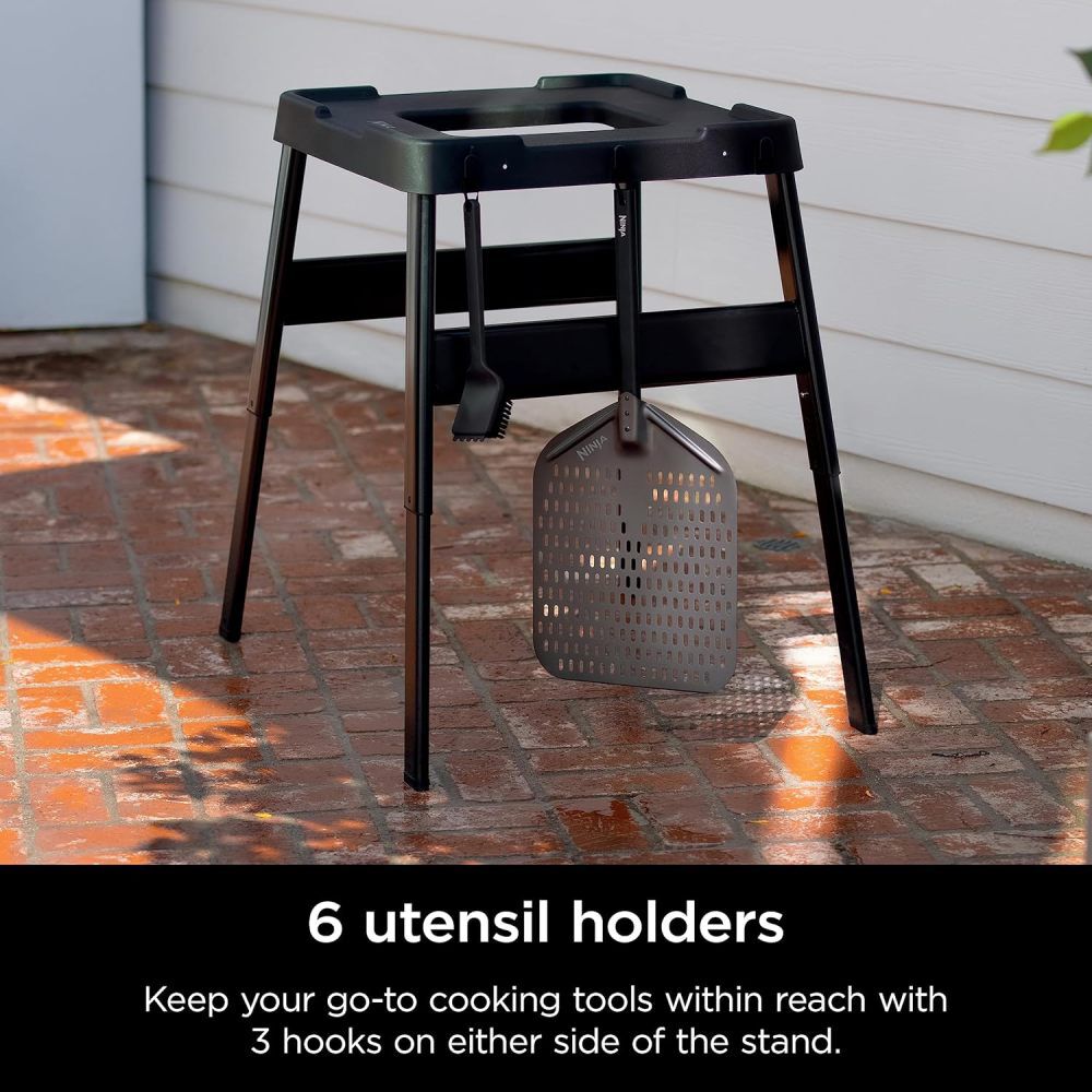 Ninja Woodfire Top and Metal Legs Adjustable Outdoor Grill Stand Black, large image number 6