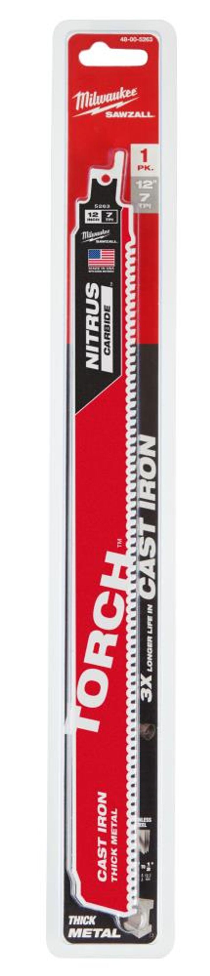 Milwaukee 12inch 7TPI The TORCH for CAST IRON with NITRUS CARBIDE 1PK, large image number 14