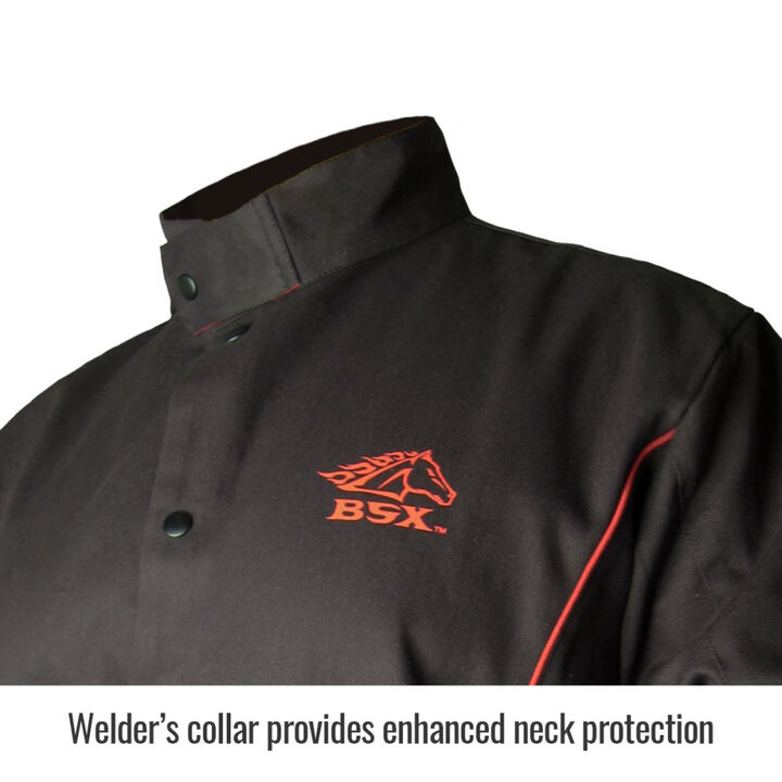 Black Stallion Welding Jacket 9oz Black FR Cotton 3X, large image number 1