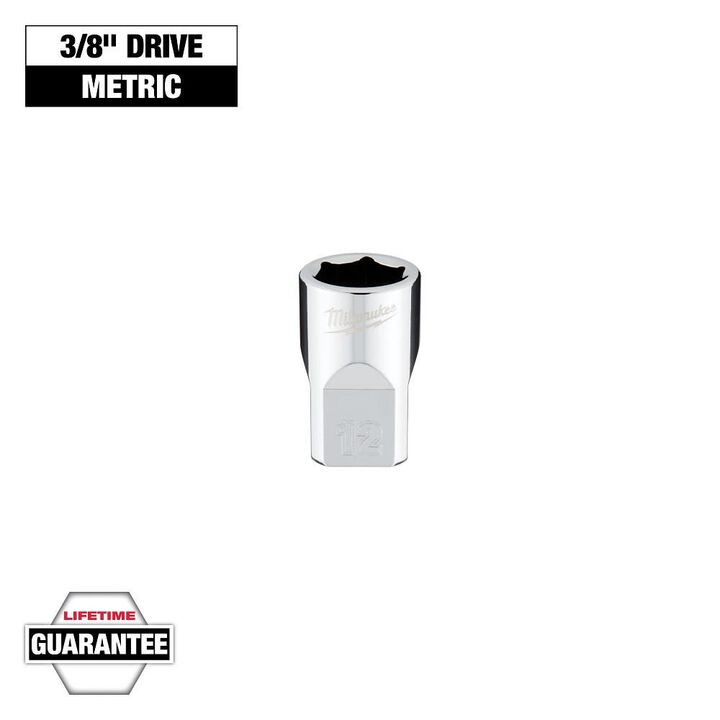 Milwaukee Promotional 3/8 Inch Drive 12mm Metric 6-Point Socket, large image number 7