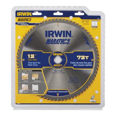 Irwin Marathon Carbide Table / Miter Circular Blade 12in 72T, large image number 2