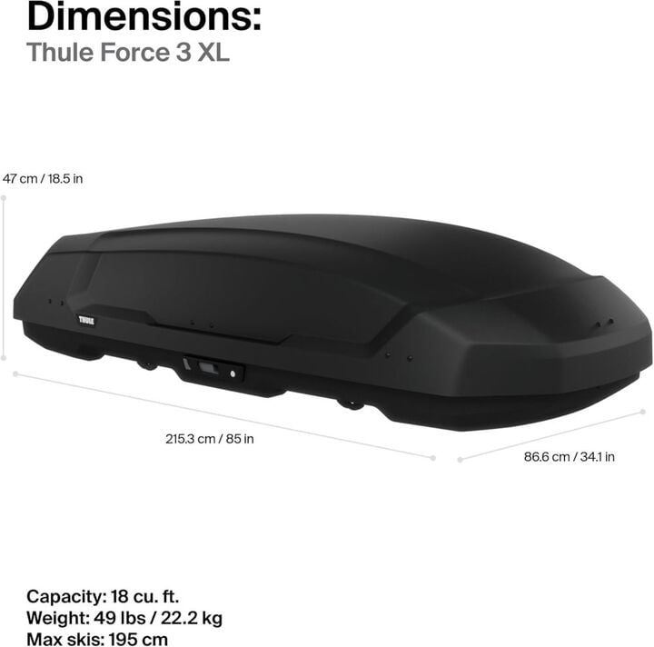 Thule Force 3XL 18 Cu Ft. Black Versatile Roof-Mounted Cargo Box, large image number 6
