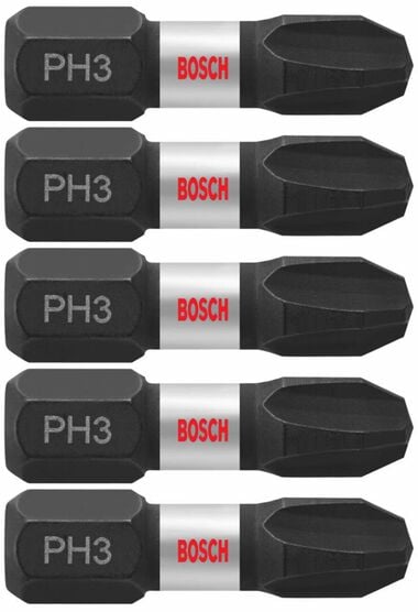 Bosch 5 pc. Impact Tough 1 In. Phillips #3 Insert Bits
