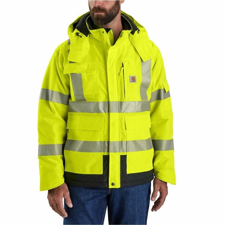 Carhartt Waterproof Class 3 Sherwood Jacket, Hi-Vis Bright Lime, XL