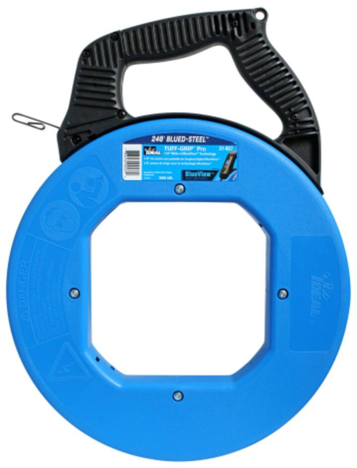 Ideal Industries 240 Ft. Blued-Steel Fish Tape with BlueView Display