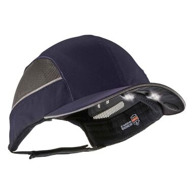 Ergodyne Skullerz 8960 Bump Cap Hat Short Brim Navy with LED Lighting Technology