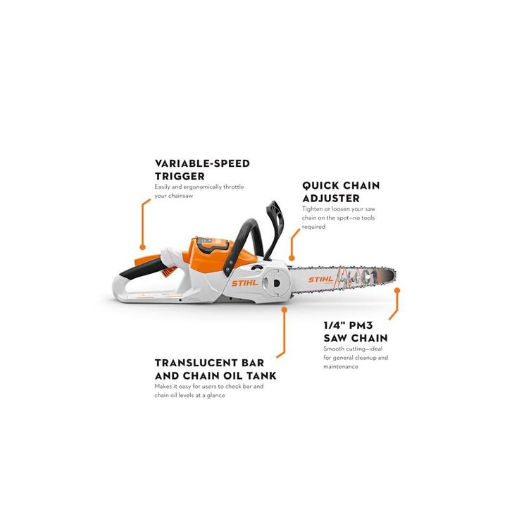 Stihl MSA 60 C-B 12 Inch Chainsaw with Battery & TimberSports Bag Bundle, large image number 3