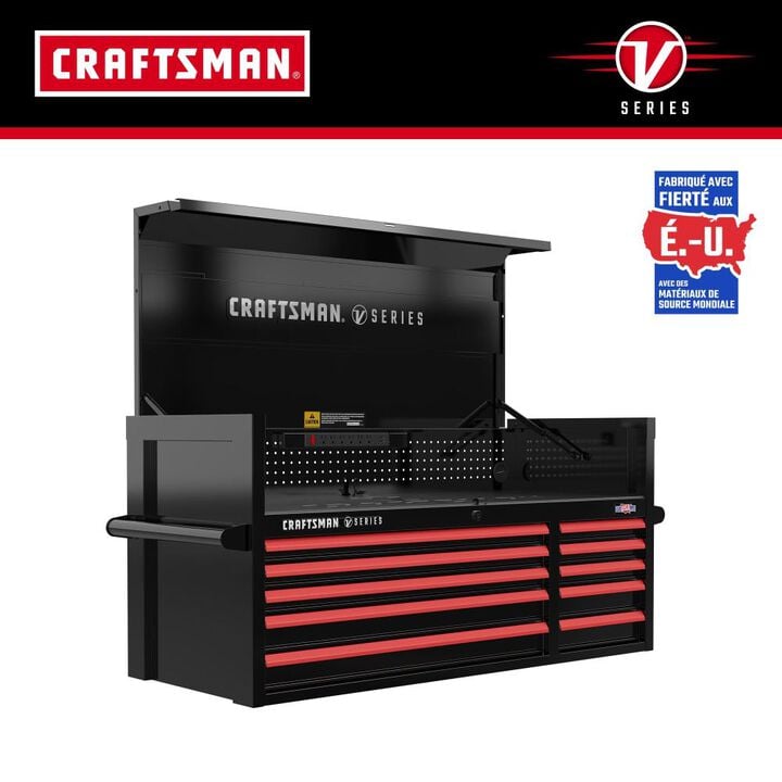 CRAFTSMAN V-SERIES 52 Inch Wide 10-Drawer Tool Chest, Black, large image number 2