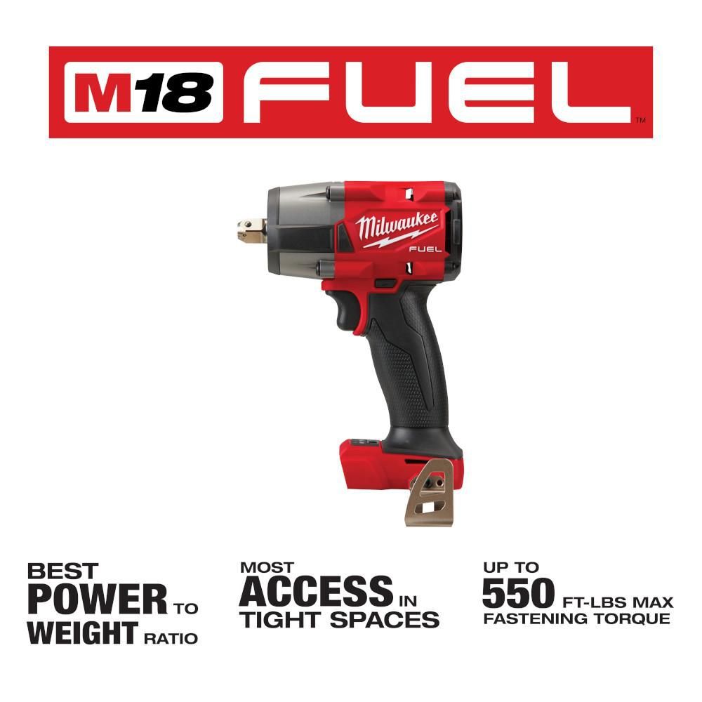 Milwaukee M18 FUEL 1/2 Mid-Torque Impact Wrench with Pin Detent (Bare Tool), large image number 2
