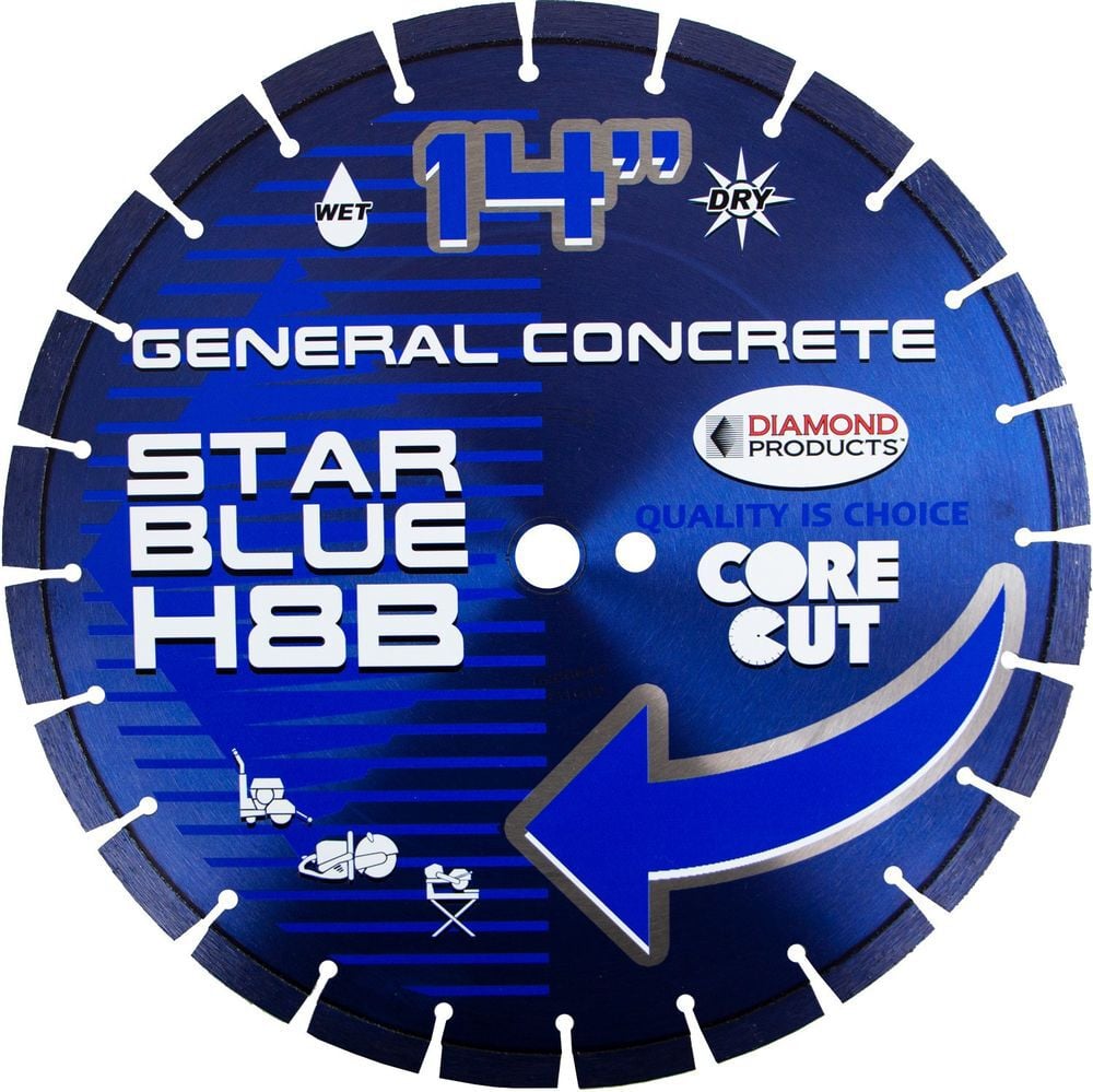 Diamond Products H8B Star Blue High Speed 14 Inch Segmented Rim Diamond Blade for General Purpose Concrete, large image number 1