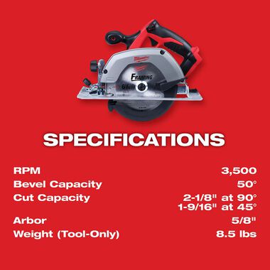 Milwaukee M18 6-1/2-Inch Circular Saw (Bare Tool) Reconditioned, large image number 2