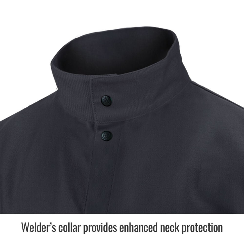 Black Stallion Welding Jacket 9oz Black FR Cotton 5X, large image number 2
