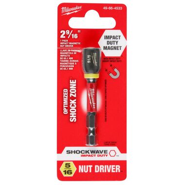 Milwaukee SHOCKWAVE Impact Duty 5/16inch x 2-9/16inch Magnetic Nut Driver, large image number 8
