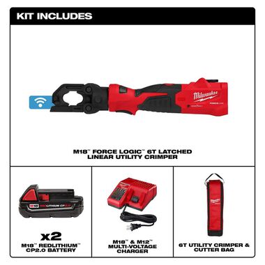 Milwaukee M18 FORCE LOGIC 6T Latched Linear Utility Crimper Kit, large image number 1